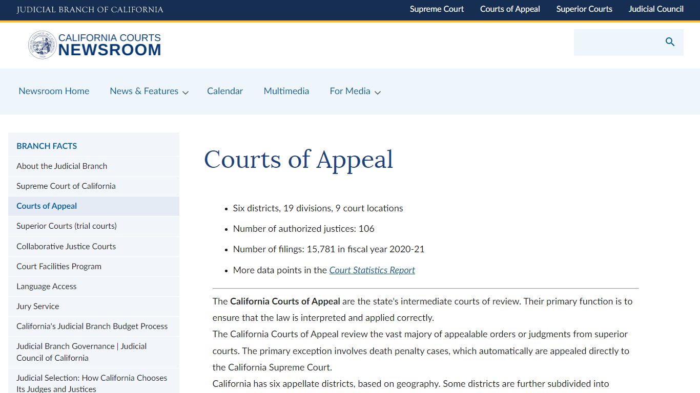 Courts of Appeal | California Courts Newsroom